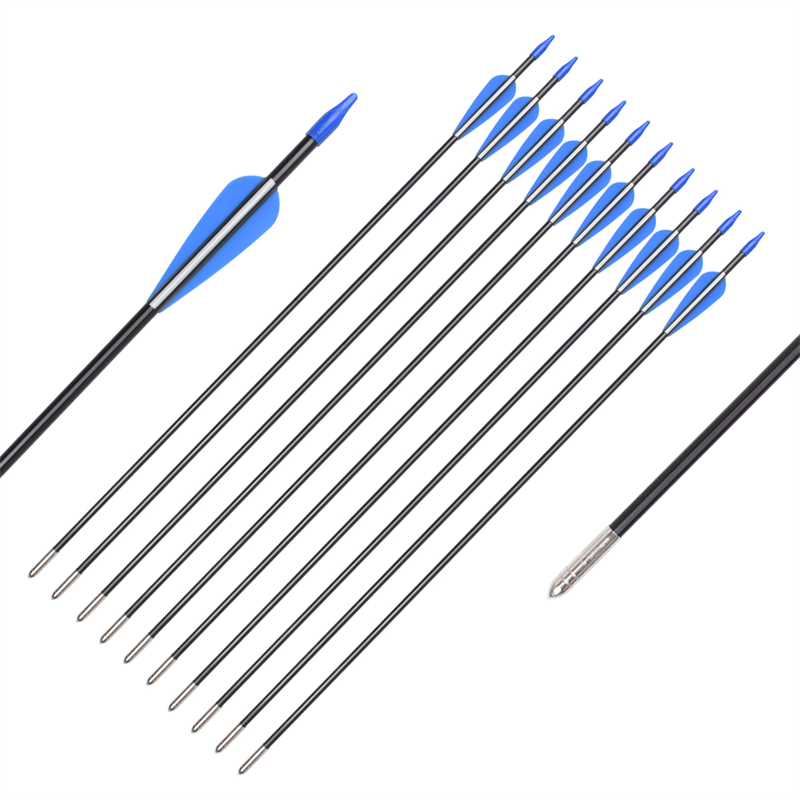 إيلونغ في الهواء الطلق 110083 26 بوصة ID5MM الفيبرجلاس رمح السهم الرماية recurve القوس اطلاق النار